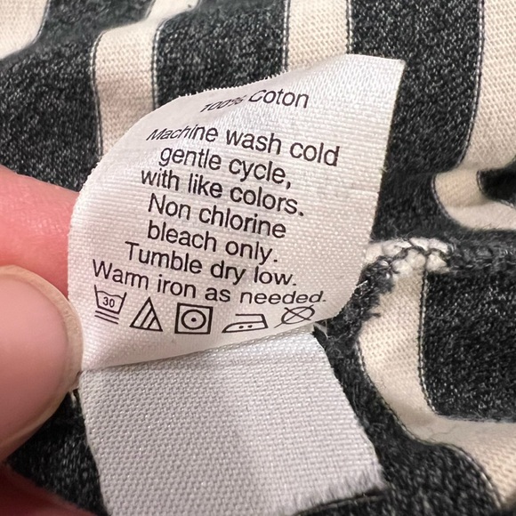 Striped Black and White Women's J. Crew Cotton Long Sleeve Top Casual Relaxed - Picture 6 of 8